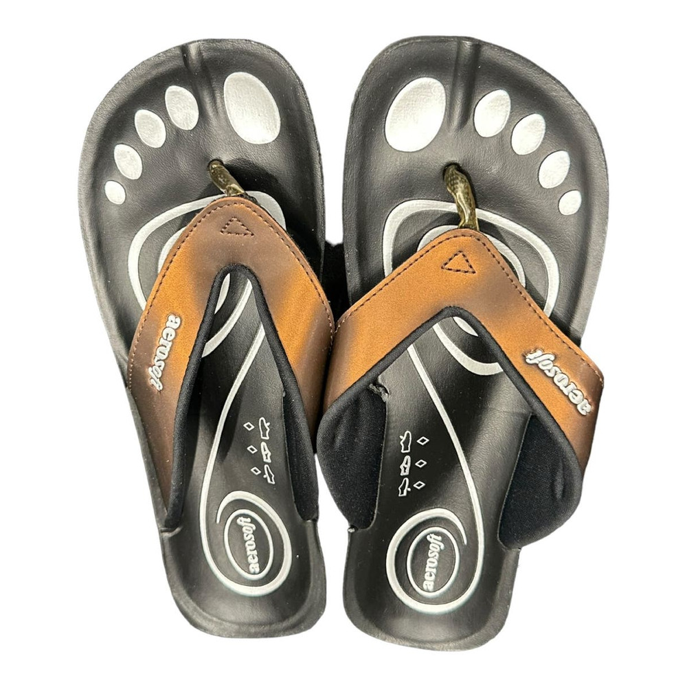 Aerosoft Sandals Black and Bronze Size 37 Womens US 6.5